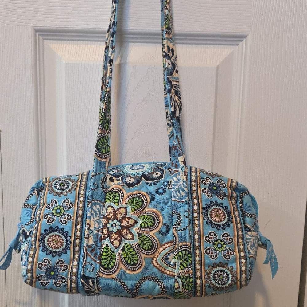 Vera Bradley Floral Shoulder Bag in Blue and Green